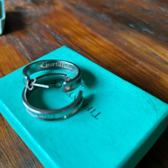 Tiffany & Co. 1837 Sterling Silver Hoop Earrings Circa 1997 - Picture 2 of 9